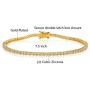 GEMSME 18K Yellow Gold Plated 2.0 Round Cubic Zirconia Classic Tennis Bracelet 7.5 Inch