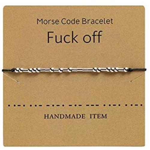 XUANCAOMAO Secret Message Morse Code Bracelet,Adjustable Handmade Silk Beaded Wrap Bracelet,Funny Friendship Inspirational Jewelry Gifts for Her Mom Daughter Sister Lovers