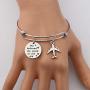 BAUNA Flight Attendant Gift Pilot Gift She Believed She Could So She Did Inspirational Bracelets Aviation Jewelry Graduation Gift for Flight School Student