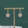 18k Gold Sunflower Drop Earrings Dainty Cubic Zirconia Flower Earrings Hypoallergenic Handmade Earrings Gift for Women Girls