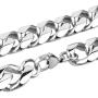 MUYING JEWELRY 8/10/12/15/17/19MM Cool Huge 316L Stainless Steel Silver Tone Cut Cuban Curb Link Chain Mens Boys Necklace Or Bracelet Bangle 7-40inch Choose