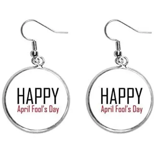 Celebrate April Fools Day Festival Holiday Ear Dangle Silver Drop Earring Jewelry Woman