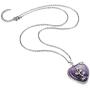 CrystalTears Natural Amethyst Crystal Necklace Flower Wire Wrapped Heart Stone Pendant Reiki Healing Crystal Gemstone Necklace Jewelry for Women Girls