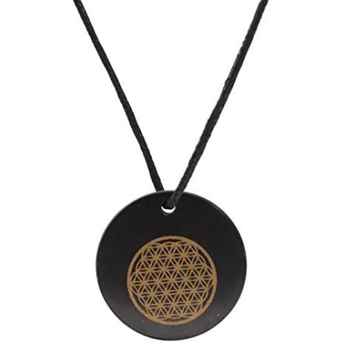 Heka Naturals Shungite Pendant Necklace, EMF Protection Pendant | Shungite Jewelry is Trendy and Used for Chakra and Energy Balancing