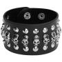 Black metal rivets studs punk rock biker wide belt leather bracelet guard wrist strap skull