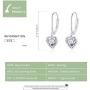 ECOLVANT 925 Sterling Silver Earrings Infinity Love Heart Drop Dangle Earrings White Gold Plated Cubic Zirconia Leverback Earrings for Women Girls Birthday Party Fashion Hypoallergenic Silver Earrings