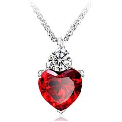 IDOXE Queen of Hearts Necklace 925 Sterling Silver Chain January Birthstone Red Heart Toy Princess Halloween Accessories Jewelry Valentines Gift for Her ( Red January)