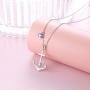 JZMSJF Valentines Day Gift 925 Sterling Silver Faith Hope Love Anchor Necklace Charm Nautical Pendant Jewelry for Women Girls