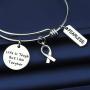 SIDIMELO Cancer Survivor Gift Cancer Fighter Gift Life is Tough But I am Tougher Cancer Awareness Inspirational Daily Reminder Awareness Ribbon Charm Cancer Survivor Bracelet