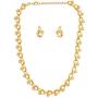 Crunchy Fashion Bollywood Style Gold Plated Party Wear Traditional Indian Crystal Jewelry Necklace and Earrings Set