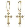 Cross Earrings 14K Gold Plated Dangle Vintage Hoop Mothers Day Special Gifts Cross Earrings for Women Girls