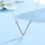ZLXPRO V Necklace Chevron Pendant CZ Sterling Silver Choker Initial Jewelry Gift for Women Girls 16''+2''