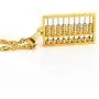 Ineffable 18K Gold Plated/Stainless Steel Abacus Necklaces for Women Pendant Necklaces Men Vintage Matching Chain Valentine Gift