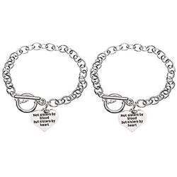 Infinity Collection Best Friends Bracelet- Not Sisters by Blood But Sisters by Heart Bracelet- Friend Jewelry for Friend Chain