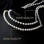 BABEYOND 1920s Gatsby Multilayer Pearl Necklace Vintage Bridal Pearl Necklace Earrings Jewelry Set