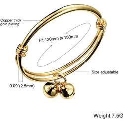 COCO Park Healthy Children Jewelry 18K Gold Plated Polish Cuff Bangle Adjustable Bracelet Anklet