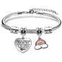 CAROMAY Grand Daughter Bangle Bracelets Charm Rainbow Granddaughter Jewelry Appreciate Birthday Family
