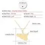 Heavstjer Fashion 18K Gold Plated Alloy Sicily Map Pendant Necklace,20inches Link Chain