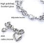 Womens Heart Pendant Bracelet With Double Gorgeous Chain Stainless Steel Silver Drop White Hot Punk Sexy Hiphop Jewelry Girls