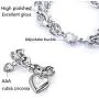 Womens Heart Pendant Bracelet With Double Gorgeous Chain Stainless Steel Silver Drop White Hot Punk Sexy Hiphop Jewelry Girls Womens Heart Pendant Bracelet With Double Gorgeous Chain Stainless Steel Silver Drop White Hot Punk Sexy Hiphop Jewelry Girls