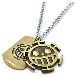 KOGNGU One Piece Trafalgar Law Necklace Chain Pendant Anime Cosplay (Metal Chain & Bronze)