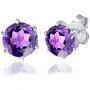 Purple Amethyst, Blue Aquamarine, Sapphire, Tanzanite, Green Emerald, Peridot Red Garnet, Citrine 3.52 Ct Round 925 Sterling Silver Nickle Free Stud Earrings Birthday Gifts For Women By Orchid Jewelry