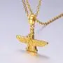 U7 Farvahar Pendant Chain Stainless/Black Gun/18K Gold Plated Symbol Iran Persian Gift Necklace, Customizable U7 Farvahar Pendant Chain Stainless/Black Gun/18K Gold Plated Symbol Iran Persian Gift Necklace, Customizable