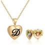 IEFWELL Locket Necklaces That Holds Pictures, 14K Gold Plated Heart Picture Necklaces for Women Girls Initial Locket Necklaces for Kids Teen Girls
