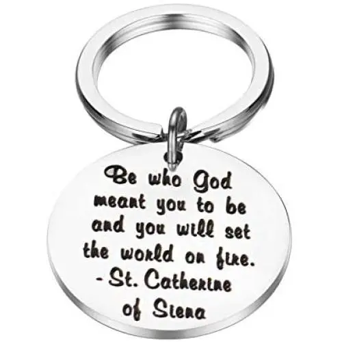 BEKECH Inspirational Gifts Be Who God Meant You to Be and You Will Set The World On Fire Keychain Faith Jewelry Best Friend Encouragement Gift