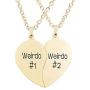 MJartoria Best Friend Necklaces BFF Necklace for 2 Friendship Valentines Day Gifts Split Heart Necklace Weirdo 1 Weirdo 2 Best Friends Forever Pendant Set