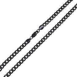 18'' 20'' 24'' 30'' 36'' Inch Mens Stainless Steel Solid Black Color 6mm Flat Classic Cuban Curb Necklace Chain Link Jewelry