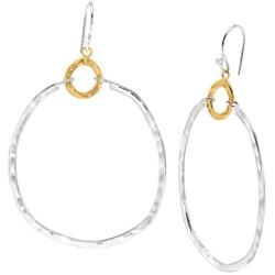 Silpada Dynamic Duo Double Circle Drop Earrings in Sterling Silver & Brass