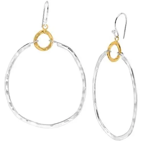 Silpada Dynamic Duo Double Circle Drop Earrings in Sterling Silver & Brass Silpada Dynamic Duo Double Circle Drop Earrings in Sterling Silver & Brass
