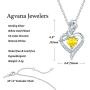 Agvana Fine Jewelry Birthstone Necklaces for Women Sterling Silver Genuine or Created Gemstone Rose Flower Heart Pendant Necklace Mothers Day Gifts for Mom Anniversary Birthday Gifts for Girls Her