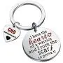 BAUNA CHD Keychain Heart Disease Gift I Have The Heart of A Warrior and I Rock The Scar to Prove It Congenital Heart Defect Warrior Survivor Jewelry Gift