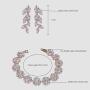 UDORA Cubic Zirconia Leafs Earrings Bracelet Jewelry Set For Bridal Bridesmaid Wedding Prom