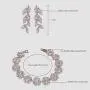 UDORA Cubic Zirconia Leafs Earrings Bracelet Jewelry Set For Bridal Bridesmaid Wedding Prom UDORA Cubic Zirconia Leafs Earrings Bracelet Jewelry Set For Bridal Bridesmaid Wedding Prom