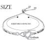 925 Sterling Silver Heart Infinity Bracelet for Women Engraved''I Love You To The Moon And Back'' Adjustable Bracelets for Daughter girlfriend Wife Valentines Day Gifts