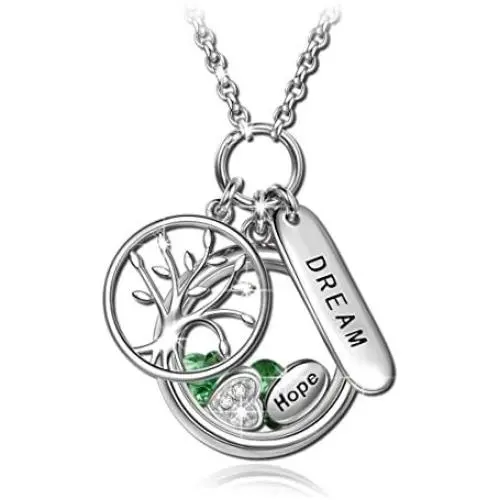 NinaQueen Tree of Life 925 Sterling Silver Locket Pendant Dream and Hope Women Fine Necklace Wedding Gifts For Her Christmas Gifts For Women Birthday Anniversay Gifts For Wife Mom Her Daughter Girls