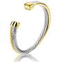 UNY Single Line Cross Over Twisted Cable Wire Bangles Crystal Mosaic Bracelet Bangle for Women Fashion Jewelry