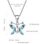 Aurora Tears Flamingo Necklace/Earrings Women 925 Sterling Silver Bird Butterfly Pendant/Dangle Birthstone Gift for Girls Birthday Dating Birth Jewelry