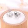 S925 Sterling Silver Animal Jewelry Puppy Dog Cat Pet Paw Print Love Heart Stud Earrings for Women Girls