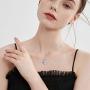 Moon Necklace Sterling Silver Celtic Triquetra Crescent Moon Goddess Trinity Knot Pendant Good Luck Necklace Christmas Gift for Women Teen Girlfriend