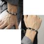 Stainless Steel Sracelet Mens Bracelet Leather with Golden Magnetic Clasp