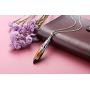 Top Plaza Natural Healing Crystal Stone Necklace Antique Silver Gemstone Point Pendulum Necklaces Reiki Quartz Jewelry for Women Girls