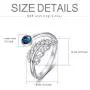 AOBOCO Sterling Silver Unique Adjustable Leaf Feather Rings Handmade Wrap Open Band with Blue Austria Crystal Anniversary Jewelry Gift for Women Girls AOBOCO Sterling Silver Unique Adjustable Leaf Feather Rings Handmade Wrap Open Band with Blue Austria Crystal Anniversary Jewelry Gift for Women Girls
