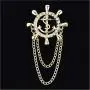 Aineecy Mens Anchor Rudder Lapel Brooch Pins Rhinestone Chain Tassel Suit Brooch for Men Fashion Party Jewelry Aineecy Mens Anchor Rudder Lapel Brooch Pins Rhinestone Chain Tassel Suit Brooch for Men Fashion Party Jewelry