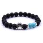 SIVITE Lava Rock Stretch Beaded Bracelet Essential Oil Diffuser Dog Lover Paw Charm Pet Memorial Bracelet