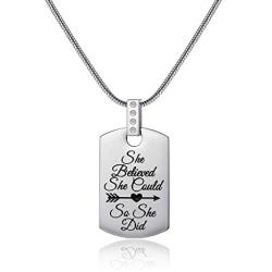 Vinjewelry Stainless Steel Motivational Encouragement Pendant Necklace Gift for Friend/Daughter/Niece/Granddaughter/Son