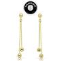 SolidSilver - Sterling Silver Double Long Chain Ball Drop Dangle Stud Earrings | Sterling Silver or Yellow Gold Dipped